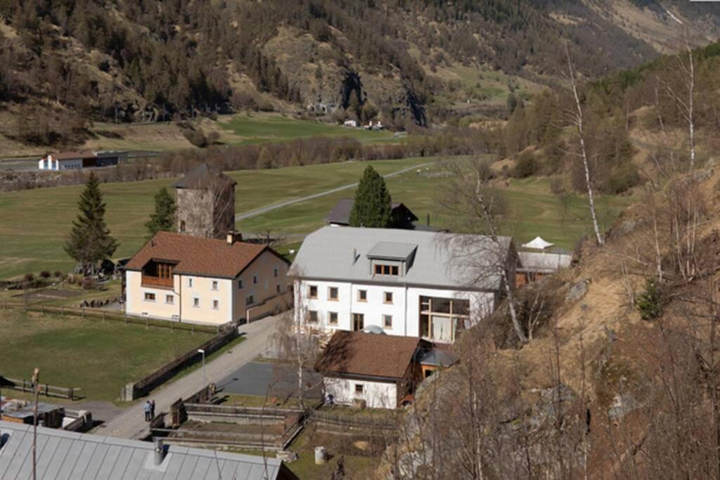 Loft 100M2, Im Oekohaus In Susch Leilighet Eksteriør bilde